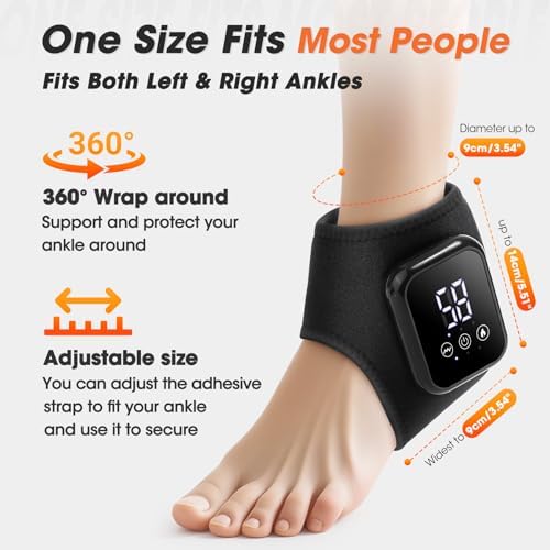 Cordless Ankle Heating Pad, Ankle Massager with Heat, FSA Eligible Items List Foot Heating Pad, Rechargeable 3 Vibration and Heating Modes, HSA Approved Products (Black) - Image 6