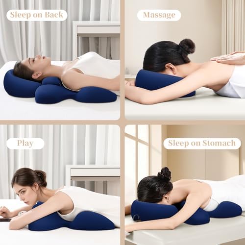 Prone Massage Pillow, a Chest and face Support Sleep Pillow, is Suitable for Massage, SPA and Sleep. It Comes with a Removable and Washable Cover, a Non-Slip Bottom (Navy Blue) - Image 6