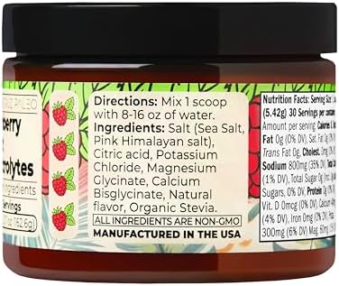 Santa Cruz Paleo Electrolyte Powder, Raspberry Mint Flavor, Sugar Free Hydration Drink Mix with Himalayan Pink Salt, Sea Salt, Magnesium Glycinate, Potassium Chloride, Sweetened with Stevia, 30 Srvgs - Image 7