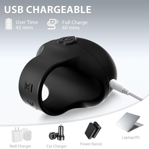 Mini Finger Massage Ball, Waterproof Rechargeable Multifunctional Body Massage Tool (Black) - Image 2