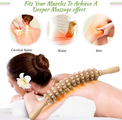 Wood Therapy Massage Roller Stick for Muscle Relief & Cellulite Reduction - Image 3