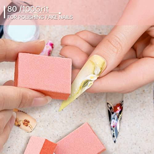 MARYTON Nail Buffer Mini Block Files, 80/100 Grit, Orange, 130 PCS - Image 3
