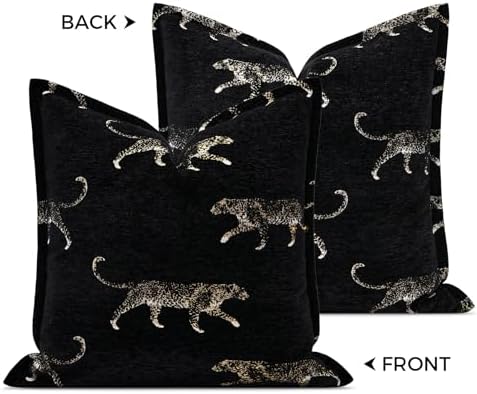 Throw Pillow Cushion Cover 18x18, Double Sided Tiger Pattern Jacquard Pillow Covers, Soft Animal Style Decorative Square Pillow Cover for Bed Couch Sofa Living Room Bedroom - Image 2