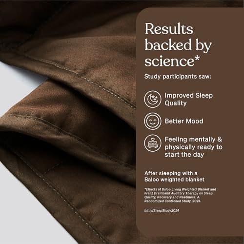 Baloo Weighted Blanket for Adults 12 lb Throw (Cocoa, 42"x72") - Image 2