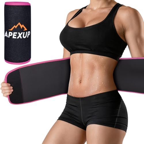 APEXUP Waist Trainer for Women Lower Belly Fat, Men Sweat Band, Stomach Wrap, Waist Trimmer with Removable Lumbar Support by APEXUP