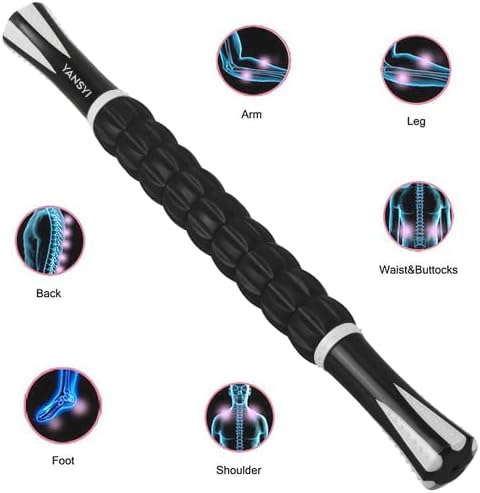 YANSYI Professional 9-Roller Deep Tissue Massage Stick - Portable Muscle Recovery Roller for Athletes, Relieves Post-Workout Soreness & Leg/Back Pain - Portable Physio Tool (White) - Image 6