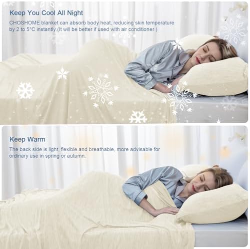 CHOSHOME Cooling Blanket for Hot Sleepers Lightweight Summer Cold Thin Blankets for Sleeping, Hot Flashes Night Sweats, Soft Blanket for Bed, Twin XL Size, Grey - Image 4