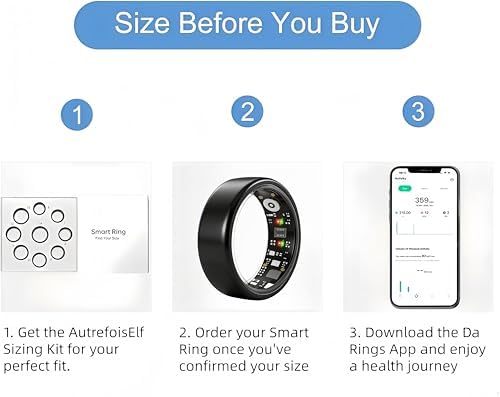 Smart Ring Gen 3 for Women Men, IP68 Waterproof Health Tracker Black,11 - Image 2