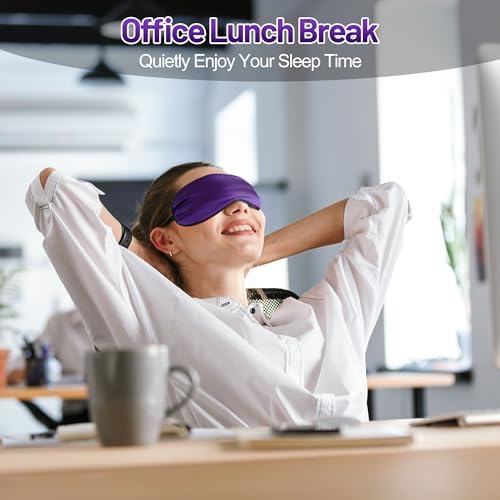 Silk Sleep Mask, Blackout Eye Mask for Sleeping with Adjustable Strap - Image 6