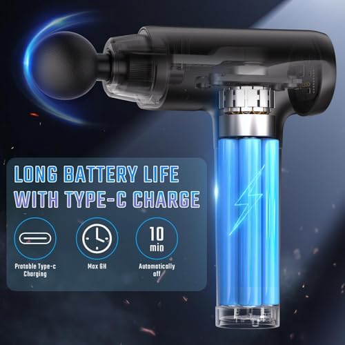cotsoco Massage Gun Deep Tissue, Muscle Massage Gun with 9 Attachment Heads 20 Speeds & Silent Brushless Motor for Pain Relief, Handheld Percussion Back Massager Gun, Ideal Gift for Mom/Dad(Black) - Image 4