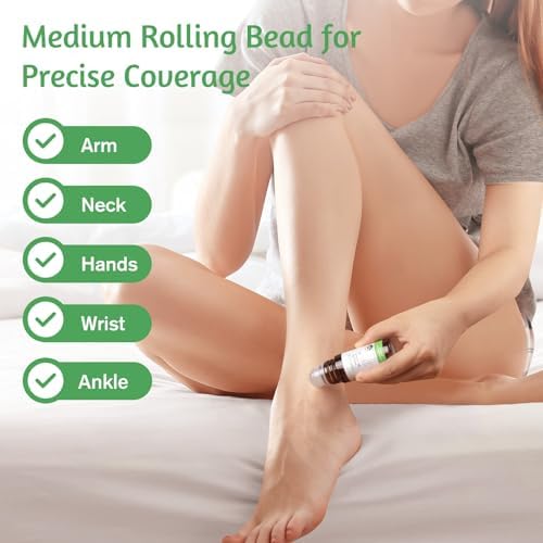 RAJOSEE 5 Pcs Castor Oil Roll on Set, Certified Organic Castor Oil Rolling for Skin Waist Back Leg Lip Eyebrow Hair, Cold Pressed Essential Oil in Glass Bottle - Image 4