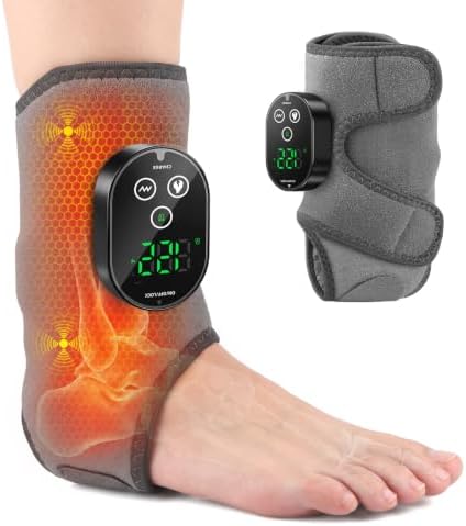 Foot Massagers - Cordless Ankle Massager with Heat for Neuropathy Pain Relief,6 Heat & Vibration Levels for Heel, Arch & Ankle Relief for Circulation and Pain Relief, Ankles Heating Pad -1pcs by VivaSync