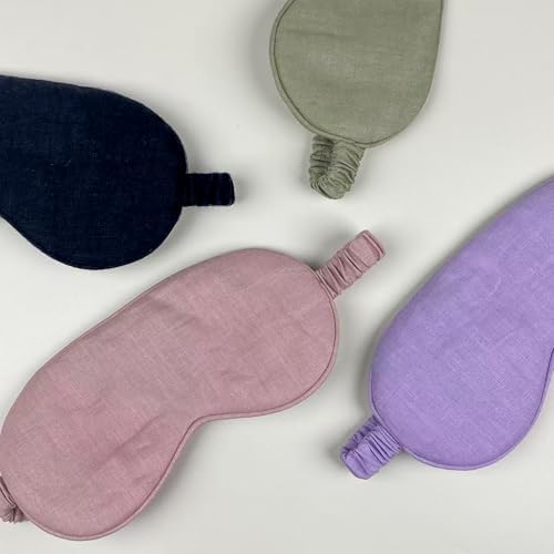 Eye mask Pure Linen Sleep Mask with Elastic Band, No Pressure On Eyes,Side Sleeper Eye Cover Organic Cotton Core Blindfold,Napping & Yoga Travel Essentials (Sage Green) - Image 6
