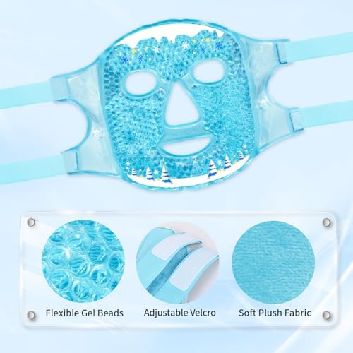 Cold Face Eye Masks Ice Face Mask Hot Cold Compress, 2PCS - Image 3