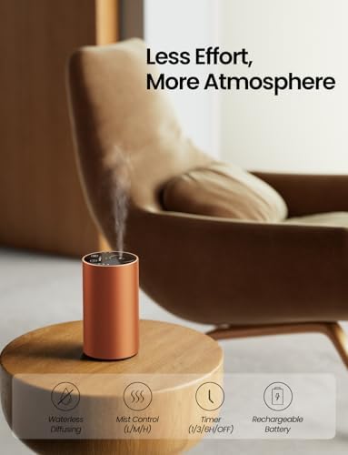 Waterless Essential Oil Diffuser, Rechargeable Car Scent Diffuser, Orange - Image 2