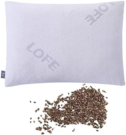 Adjustable Organic Buckwheat Pillow for Sleeping -14''x20'' by Lofe
