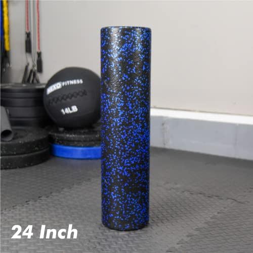 High-Density Round Foam Roller for Muscle Soreness Recovery, Exercise, Massage - 18", 24", 36" Blue Fleck (24 Inch) - Image 3
