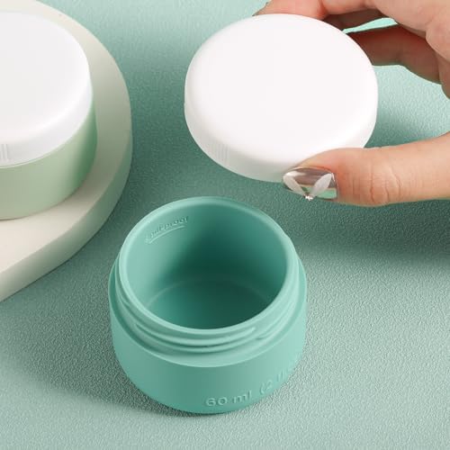 kuangre Travel Containers for Toiletries, Silicone Cream Jars BPA-Free, Leak-proof 2oz Travel Size Containers, Portable Size Silicone Jars with Lid for Cosmetic Face Hand Body Cream (4 Pack) - Image 3