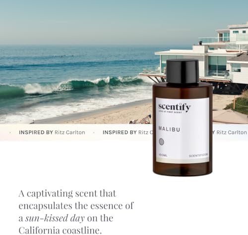 Scentify Malibu Aroma Oil Refill Scent for Oil Diffusers - Lemon, White Tea, Thyme, Cedar, Musk Scents - Luxurious Relaxing Aromatherapy Diffuser Fragrance 100ml, 3.38 oz - Image 4
