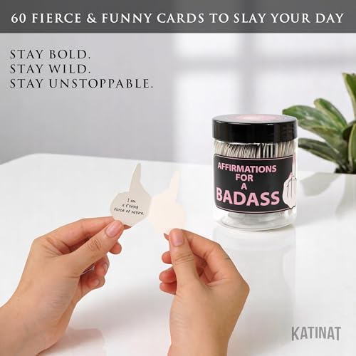 Badass Affirmation Jar - 60 Daily Badass Affirmation Cards, Middle Finger Gifts for Women Mothers Day Gifts for Mom Daughter Inspirational and Relaxation Gift for Her, Boss Lady, Besties, Friend - Image 5