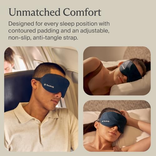 TheraGun Therabody Sleep Mask Ultra-Comfortable, 100% Blackout Sleep Eye Mask with Gentle Eye Massager Vibration for Stress Relief, Headache Relief & Self Care - Facial Massager for Women & Men - Image 7