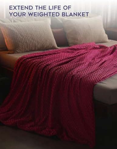 YnM Fuzzy Duvet Cover for Weighted Blankets (Red, 41''x60'') - Image 4