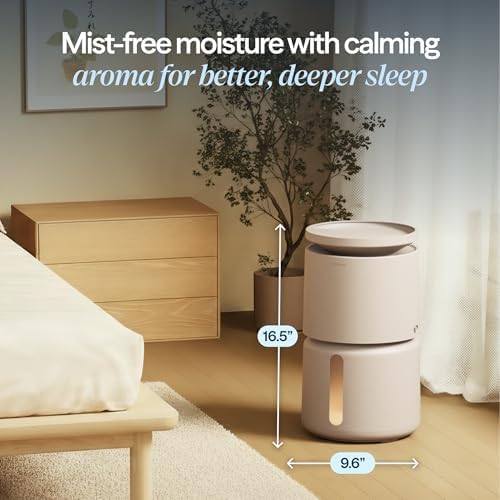 BLUEAIR Room Humidifier - DreamWell - 48Hr Top-Fill Mist-Free InvisibleMist Technology Aroma Stone for Essential Oils and Soothing Mood Lighting - Quiet Operation for Bedroom and Home Use, Beige - Image 3