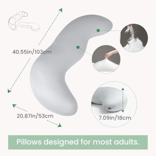 Body Pillows for Adults, Full Body Pillow for Side Sleepers, Long Body Pillow for Bed, Pea Pod Shape Long Pillow for Pregnancy Sleeping Full Body Support - Image 6