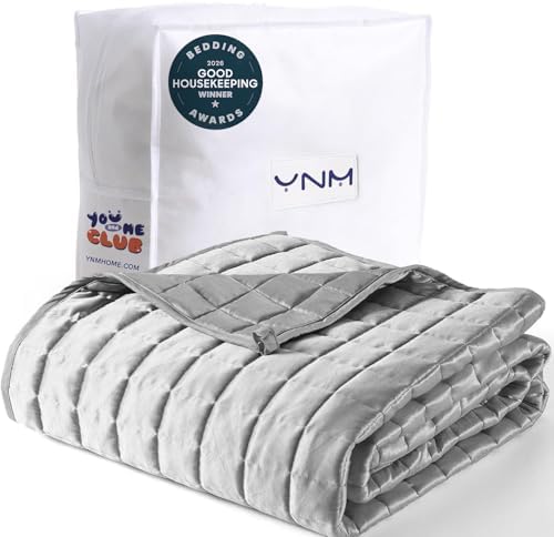 YnM Cooling Weighted Blanket for Adults, 12lbs Heavy Bed Throw Comforter with 100% PE Fabric, Ideal for Hot Sleepers or Summer Days(48x72 Inches for Twin/Full Bed, 12 Pounds, Grey) by YNM