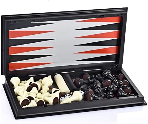 3 in 1 Magnetic Chess Checkers Backgammon Game Set for Kids Adults - Image 3