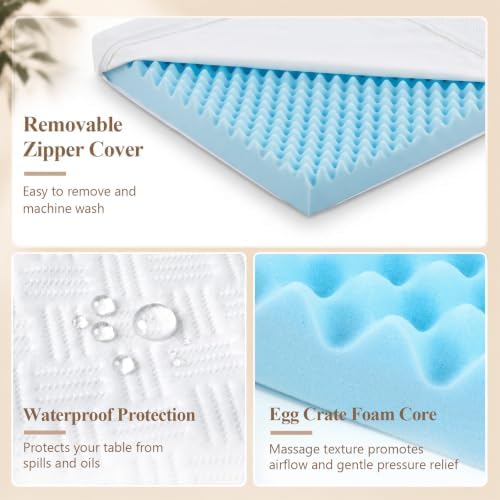 Gerrii Massage Bed Topper for Lash 73" x 29" x 3" 30D High Density Egg Foam - Image 4