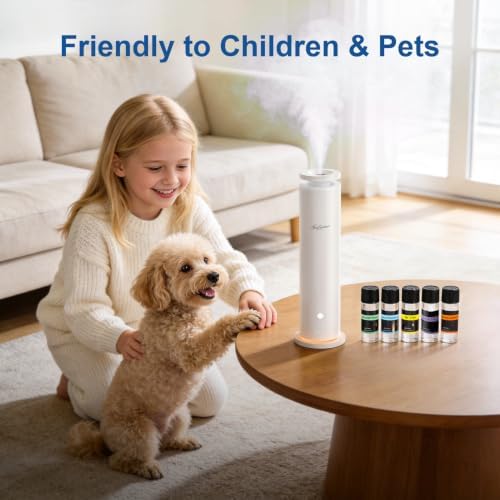 Waterless Diffuser Pro with 5 Scent Oils, Luxury Hotel-Class Essential Oil Diffuser Aromatherapy Machine with 1500 Sq Ft Cover, 6 Mist, 4.06Oz Diffusers for Home Large Room Hotel SPA - White - Image 6