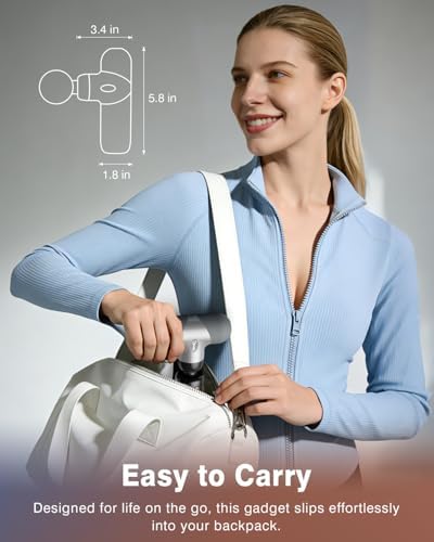 cotsoco Mini Massage Gun with Heat and Cold Therapy for Muscle Recovery, Pocket-Sized Deep Tissue Massager, Portable Percussion Massage Gun for Pain Relief, Fathers Day Dad Gifts - Image 3