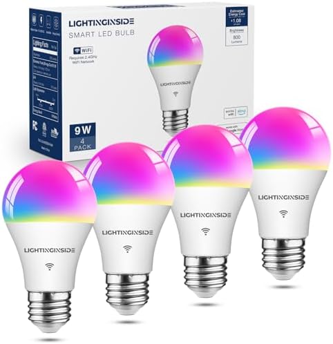 Lightinginside Smart Light Bulb Work with Alexa/Google Home/SmartLife, 4PCS by Lightinginside