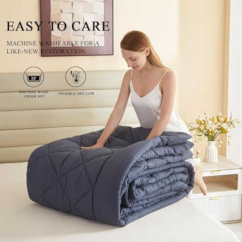 MIOTO 128x120 Oversized King Comforter, Extra Large King Size Comforter Oversized, All Season Soft Lightweight Quilt Down Alternative Duvet Insert with 8 Corner Tabs, Grey - Image 6