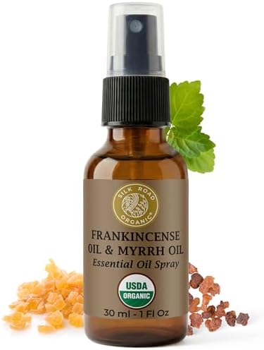 Silk Road Organic Frankincense Oil & Myrrh Body Ache Spray, USDA Certified by SILKROADORGANIC