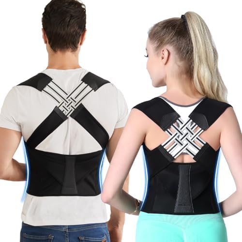 VOKOKOYA Posture Corrector for Women and Men,Adjustable Shoulder Straightener,Back Support Brace,Upper Spine scoliosis, hunchback Black X-Large by VOKOKOYA