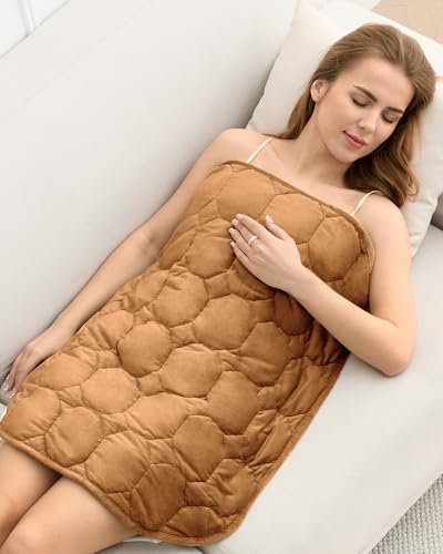 Cottonblue Small Weighted Lap Blanket Pad for Adults 7 lbs 24"x29", Brown by Cottonblue
