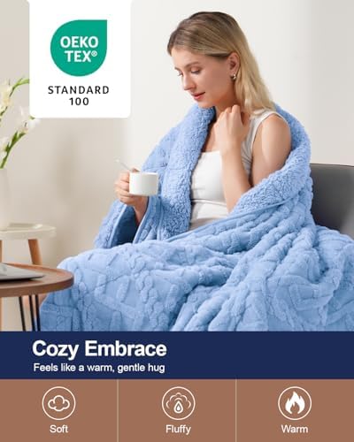 Ultra Soft Sherpa Weighted Blanket for Adults, 60"x80" 20lbs Heavy Blankets - Image 3