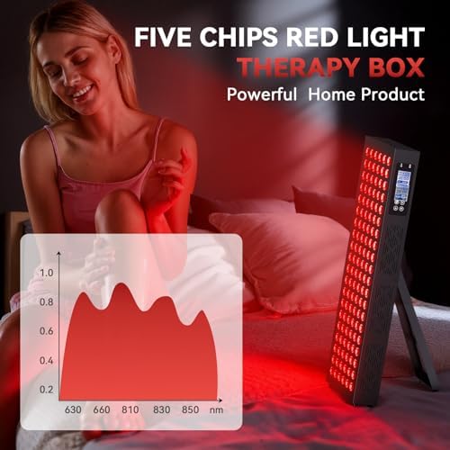 Red Light Therapy Box, 5in1 LED with 630-660-810-830-850, Metal Case, 3 Modes Red Light Panel with Soft Belt, 6 Timing Set - 9 Pulse Modes - 4-Level - Red Light Therapy Panel for Body - Image 5