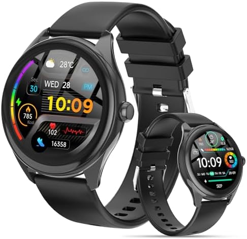 Smart Watch for Men, 1.39" HD Touchscreen Smartwatch with 120 Sports Modes, AI Voice Assistant, Heart Rate/Sleep Monitor, Bluetooth Call & Music Control Fitness Watch for iPhone/Android (Black) by DIVOAZBVO