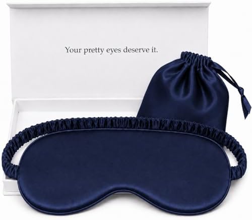 Silk Sleep Mask Light Blocking Luxury 100% Mulberry 19mm Silk Eye Mask Eye Cover Blindfold Ultra Soft Light & Comfy Anti Aging Skin Care with Travel Bag Gift Package by YanserSelection