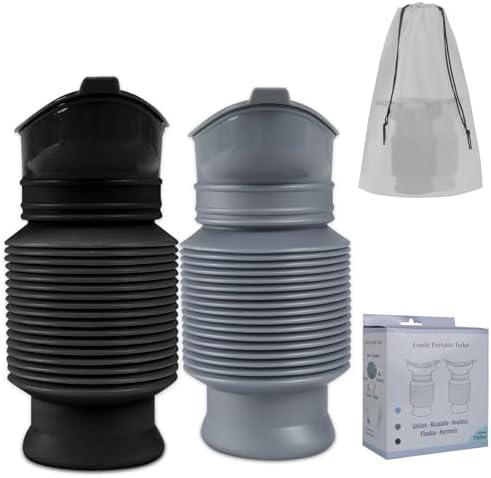 Pee Bottles for Men, Adjustable Emergency Urinal 2PCS, Car Pee Bottle for Men and Women, Portable Toilet for Car, Shrinkable Personal Mobile Toilet,Urine Bottle, Travelling, Traffic Jams & Hiking by KkaFFeHealth