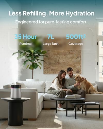 Livatro 7L Stainless Steel Cool Mist Humidifier for Bedroom & Large Room - Image 3