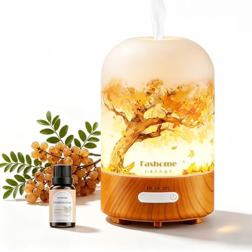 Essential Oil Diffuser, Hand Blown Glass Diffuser with Quiet Mist by Fashome