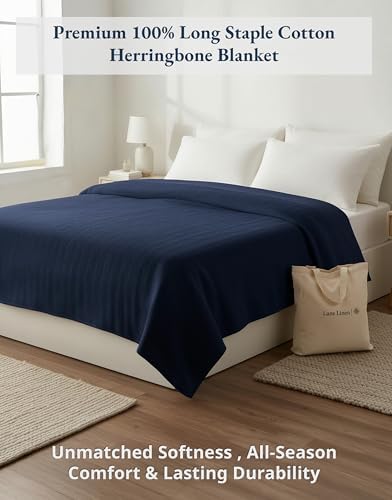 LANE LINEN Soft Blanket Queen, 350 GSM 100% Cotton Medium Weight - Image 5
