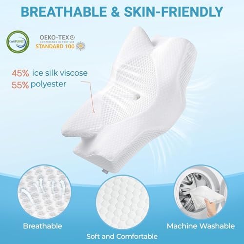 Elviros Cervical Memory Foam Pillow,2 PCS Pillow for Neck & Shoulder Pain - Image 3