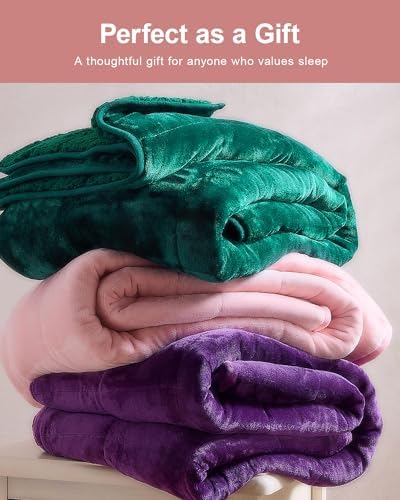 Ultra Soft Sherpa Weighted Blanket for Adults, 48"x72" 15lbs Heavy Blankets - Image 5