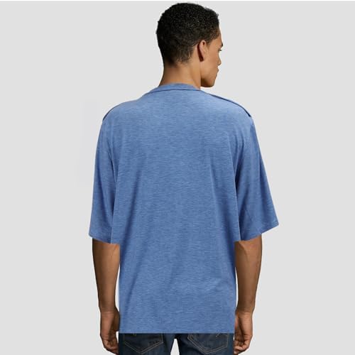 Unisex Post Shoulder Surgery Shirts Recovery Tear Away Short Sleeve Chemo Clothing with Stick On Fasteners, Convenient - Image 2