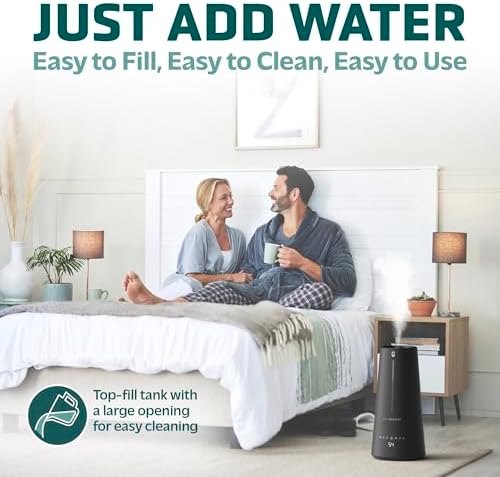 PureGuardian 1.5 Gal Ultrasonic Warm & Cool Mist Humidifier with UV-C Light, IntelliSense Humidistat, 90-Hr Runtime, for Large Rooms up to 540 Sq. Ft., Black, H5665B - Image 5